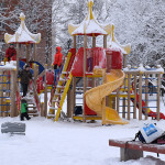 детская площадка, зима